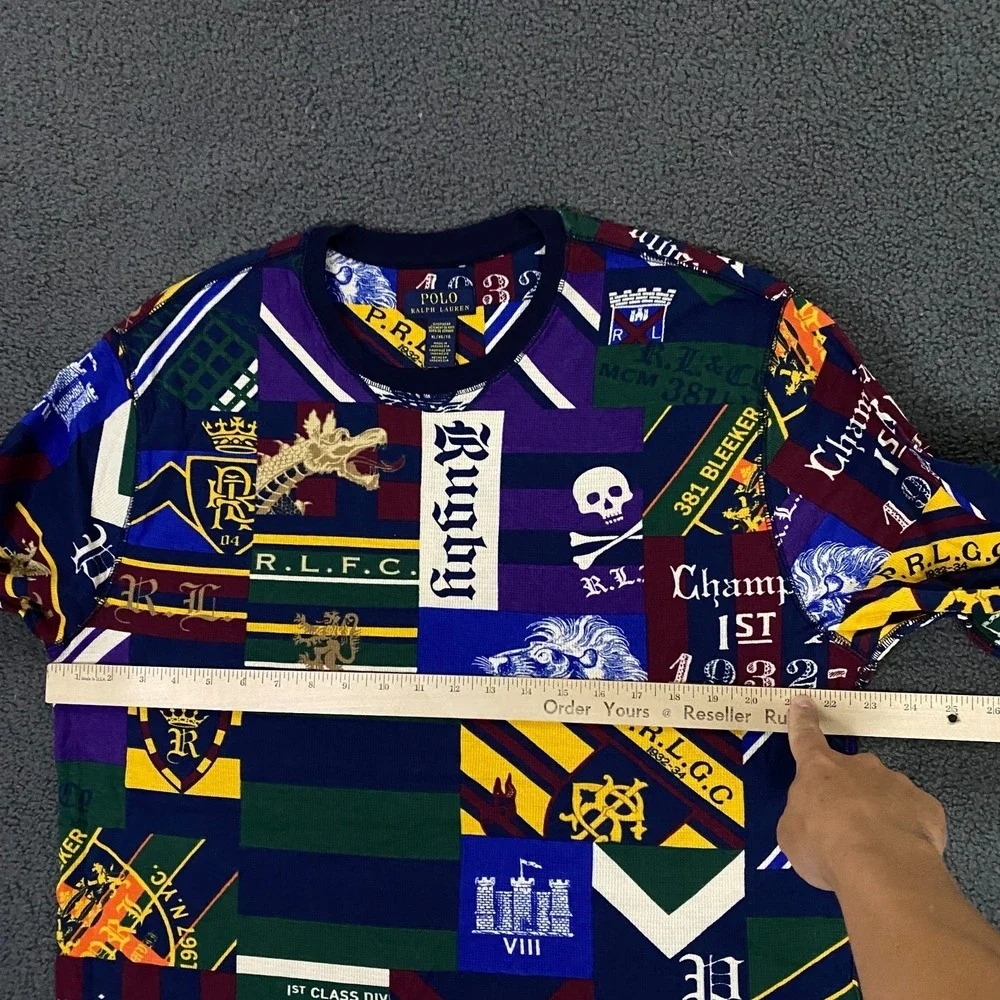 Polo Ralph Lauren Thermal Shirt Mens XL Rugby Collegiate Waffle Pajama Sleep - Picture 8 of 9